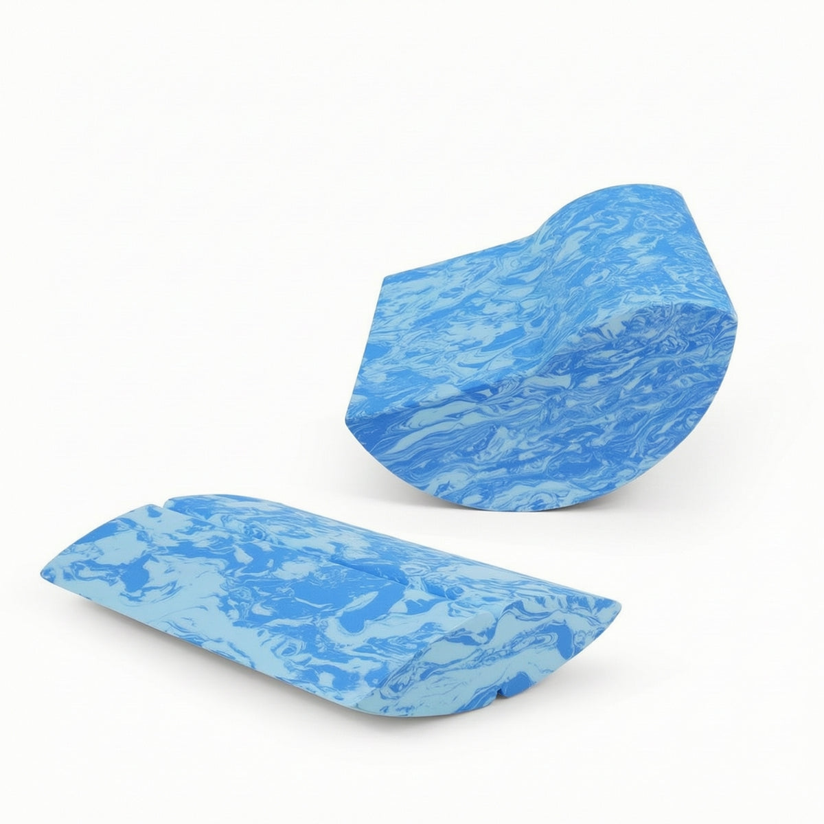 2 Pieces Marbled Balance Exercise Tool with Rocker Slim-Profile Exercise Wedge Lightweight Foam Rocker Compact for Pilates Practitioners