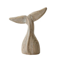Wooden Cetacean Tail Handmade Cetacean Tail Figurine Rustic Sculpture for Shelf, Mantel