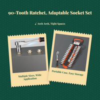 Hex ratchet wrench set with case