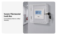 Clear Thermostat Cover with Lock | Side Ventilation Cutouts, Thermostat Lock Box with Keys, for Office