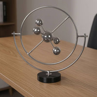 Geometric Sculpture Creative Metal Hoop Sculpture Shiny Sphere Decor for Interior Designers, Office Desk