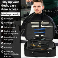 Portable Barber Haircut Kit Bag with Multifunctional Compartments