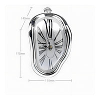 Melting Clock Lightweight Distorted Clock Compact for Desk, Art Lovers, Students