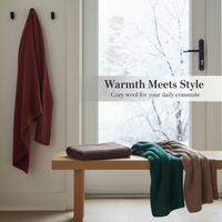 Japanese Style Solid Color Scarf for Autumn/Winter, Soft Warm Fashionable Double-Sided Knit Neck Warmer for Students