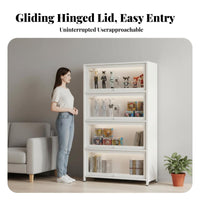 Glass Door Collectible Case debris-shieldedproof Display Cabinet Adjustable Shelves Lockable for Collectors, Study