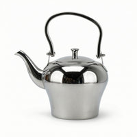 Teapot with Curved Spout Polished Kettle with Arched Handle Tabletop Tea Kettle for Kitchen Counter