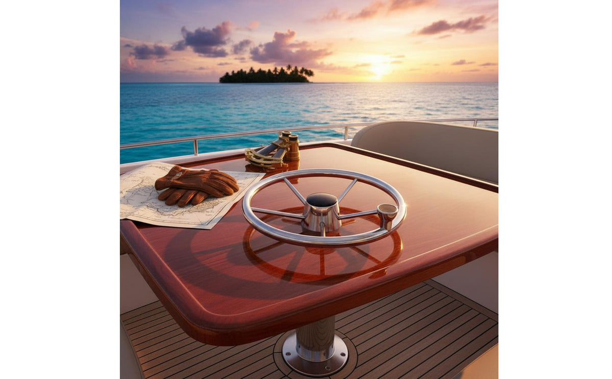 Yacht Steering Control Wheel with Grip Stainless Steel Boat Steering Wheel Mirror Polished