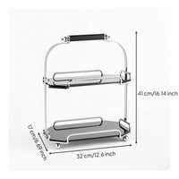 Organizer with Carrying Handle Compact Two-Tier Organizer Portable Display Stand, for Dressing Table, Vanity