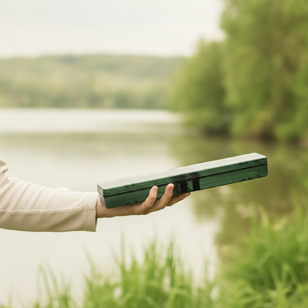 Dark Green Large Capacity Fishing Float Box Double Layer Extended Widened Buoy Box Storage Box Fishing Tackle Supplies