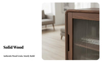 TV Stand and Coffee Table Set New Chinese Design Solid Wood Media Console Recessed Handles Walnut Color Living Room Set for Homeowners, Bedroom