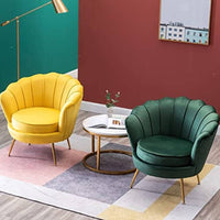Velvet Armchair Soft Luxury Shell Rear Feature Chair Gold Metal Legs