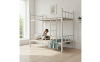 Metal Bunk Bed with Ladder Space-Saving Bunk Bed Frame Reinforced Furniture Modern for Children, Shared Room