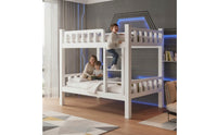 Compact Metal Bunk Bed Safe Bunk Bed with Ladder Slatted Furniture Modern for Children, Bedroom