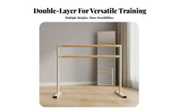 Double Ballet Bar Stable Base Adjustable Double Barre Anti-Slip Feet Portable Dance Bar for Dancers, Beginners, Gym