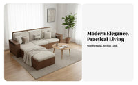 Wooden Frame Sofa Group Nordic aesthetic Upholstered Seating Collection sturdy Wood Construction Home Furniture for Homeowners, Living Room, Lounge Area