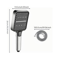 High Pressure Handheld Shower Head, Adjustable Square Rain Shower, Multi-Mode Detachable Set, Bathroom, Easy Installation