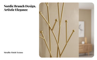 foliageShaped Hook Rack No-Drill Installation Wall Hanger Nordic design for Renters
