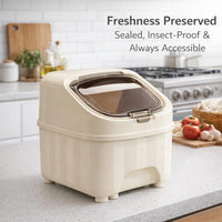 Rice Container Storage Measuring Cup Sealed, Rice Dispenser Container Cereal, Container Large Airtig - Image 2