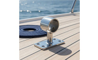 Handrail Bracket with Rectangular Base Stainless Steel 316 Grade Handrail Bracket Polished Rail Fitting for Marine Decks