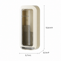 Wall-mounted cutlery drying rack, rotating kitchen utensil storage drainer, with dust cover