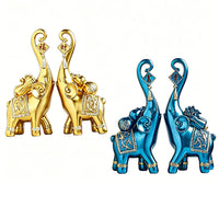 Luxury Wealth Elephant Figurine for Living Room Entryway TV Cabinet Home Decor Gift