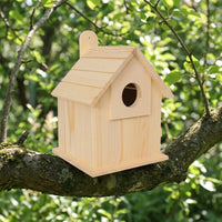 Wooden Birdhouse Nest Box with Perch, Solid Wood Birdhouse for Garden, Outdoor Bird Nest for Universal Bird Species, Fir Wood Set, No Wheels