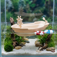 Nautical Miniature Boat with Oars Seaside Plastic Boat Model Beach-Style Decor Small for Aquariums