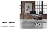 Tufted High-Rear Rolling Chair Vintage Look Upholstered Rotate Chair Padded Padding Ergonomic Design for Professionals, Students