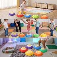 6 Pieces Stepping Stone with Light and Sound Interactive Musical Indoor Stepping Stones with Lights for Kids