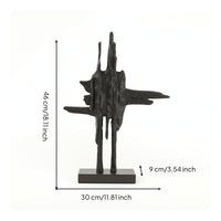 Metal Sculpture Geometric Abstract Statue Modern for Console Table, Living Room