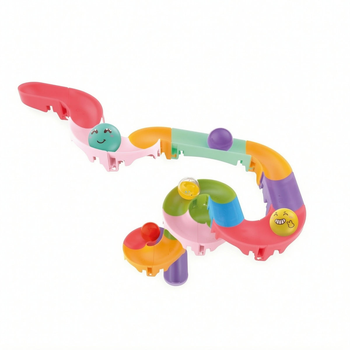 Interlocking Bath Track with Rolling Balls DIY Bathtub Ball Track Interactive Marble Run Creative for Toddlers