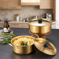 Milk Pan for Home Office and Dorm Room Cooking, 410 Stainless Steel Noodle Pot with Utensils, Handheld Soup Pot, Korean Style Noodle Cooker