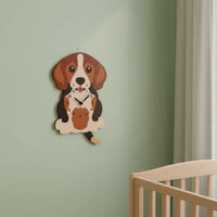 Swinging Tail Dog Clock Easy Setup Cartoon Beagle Wall Clock Powered Timepiece for Kindergarten