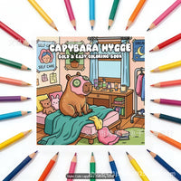 可爱卡皮巴拉涂色书Capybara Coloring Book  卡皮巴拉趣味涂色书