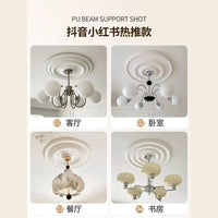 法式灯盘pu线条水波纹石膏灯盘欧式吊灯灯池装饰美式吊顶石膏圆盘