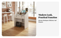 Strong Load Bearing Small Reception Desk Sturdy Construction Modern Checkout Counter Large Storage Capacity Retail Shop Counter Versatile for Retailers, Business Owners, Receptionists, Cafe, Boutique, Lobby