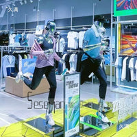 电镀银肌肉运动模特男女儿童跑步模特服装店
