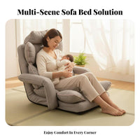 Foldable Design Adjustable Floor Lounger Space-Saving spinerest padding Multi-Positional Home Seating Fullframe Support for New Mothers, Students, Bay opening, Bedroom, Living Room, perusing