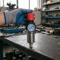 Moisture Separation Air Compressor Oil Water Separator Easy to Adjust Air Compressor Water Separator Sturdy Material Pressure Regulator Filter for DIY Users, Mechanics, Workshop, Garage