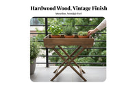 Foldable Plant Stool Folding Design Display Stand sturdy Wood for Living Room