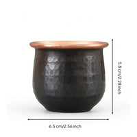 Copper Cup with Hammered Exterior Vintage Copper Tea Cup Low-Profile Drinkware for Collectors