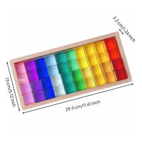 Acrylic Color Blocks Transparent Translucent Block Set Smooth Edges Rainbow Stacking Blocks for Kids, Playroom