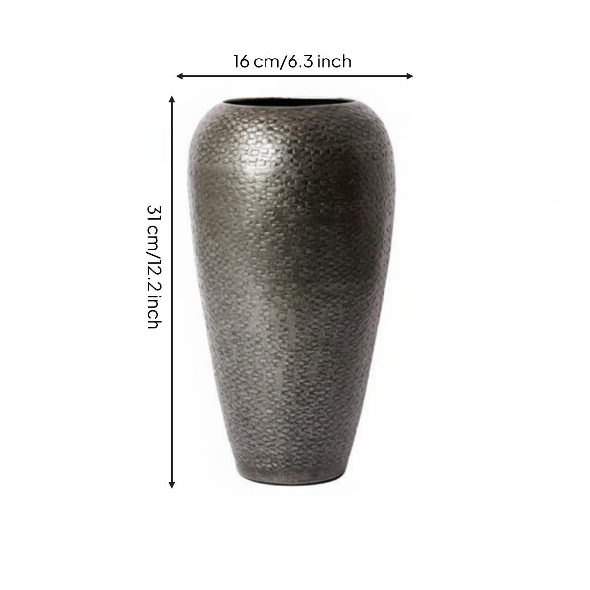 Gold Metal Vase Vintage Look Home Decor Handmade Feel for Entryway