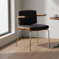 Retro Dining Chair Armrests Home Seating Fully Assembled for Restaurant