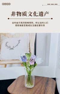 Handmade Zibo Colored Glaze Mini Vase for Living Room and Dining Table Decoration