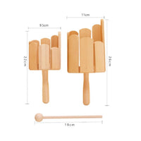 Sound Tube with Mallet Slotted Sound Tube Wooden Percussion Instrument Handheld Wood Block Beechwood for Children, Music Lessons