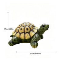 Garden Turtle Figurine Realistic Tortoise Figurine Stable Base Outdoor Decor for Pond