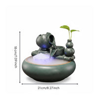 Ceramic Water Fountain Zen Design Mini Indoor Fountain Mist Effect for Office