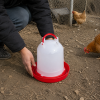 Poultry Feeder Waterer Set of 5 For Chickens Ducks Geese Automatic Feeding Automatic Watering Feeder Waterer Thick Plastic White Red Yellow Transparent