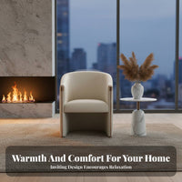 Curved Spine Single Chair Light Luxury Upholstered Armchair Minimalist Design High Spinerest for Hoteliers, Reception Area